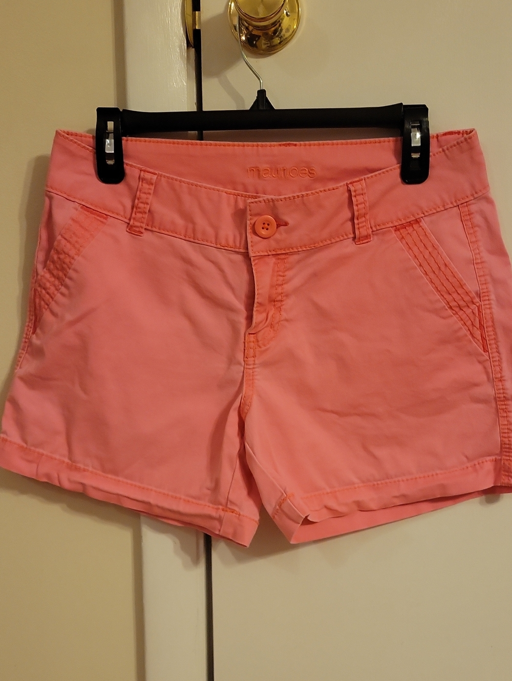 Maurices Coral Pink Women's Cotton-Blend Shorts Sz 7/8
